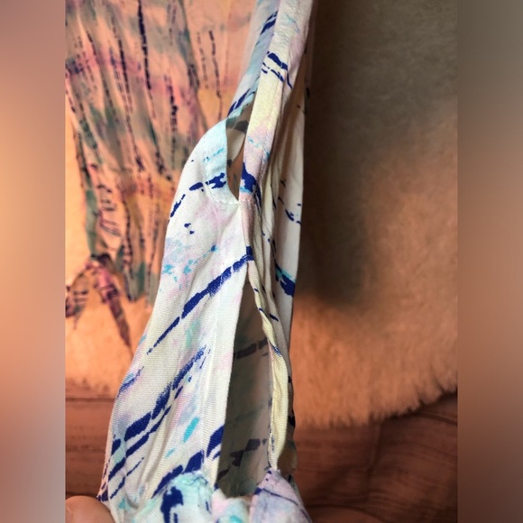 VENUS Blue and Purple Ruched Tie Blouse NWOT size 2 - Picture 5 of 13